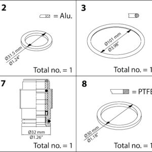 Danfoss Repair kit, Packing gland and sealing