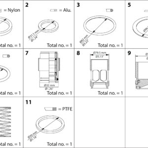 Danfoss Overhaul kit, Piston, sealing, packing gland