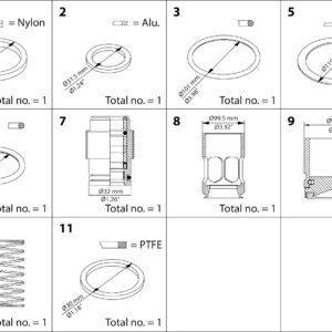 Danfoss Overhaul kit, Piston, sealing, packing gland