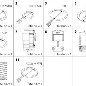 Danfoss Overhaul kit, Piston, sealing, packing gland