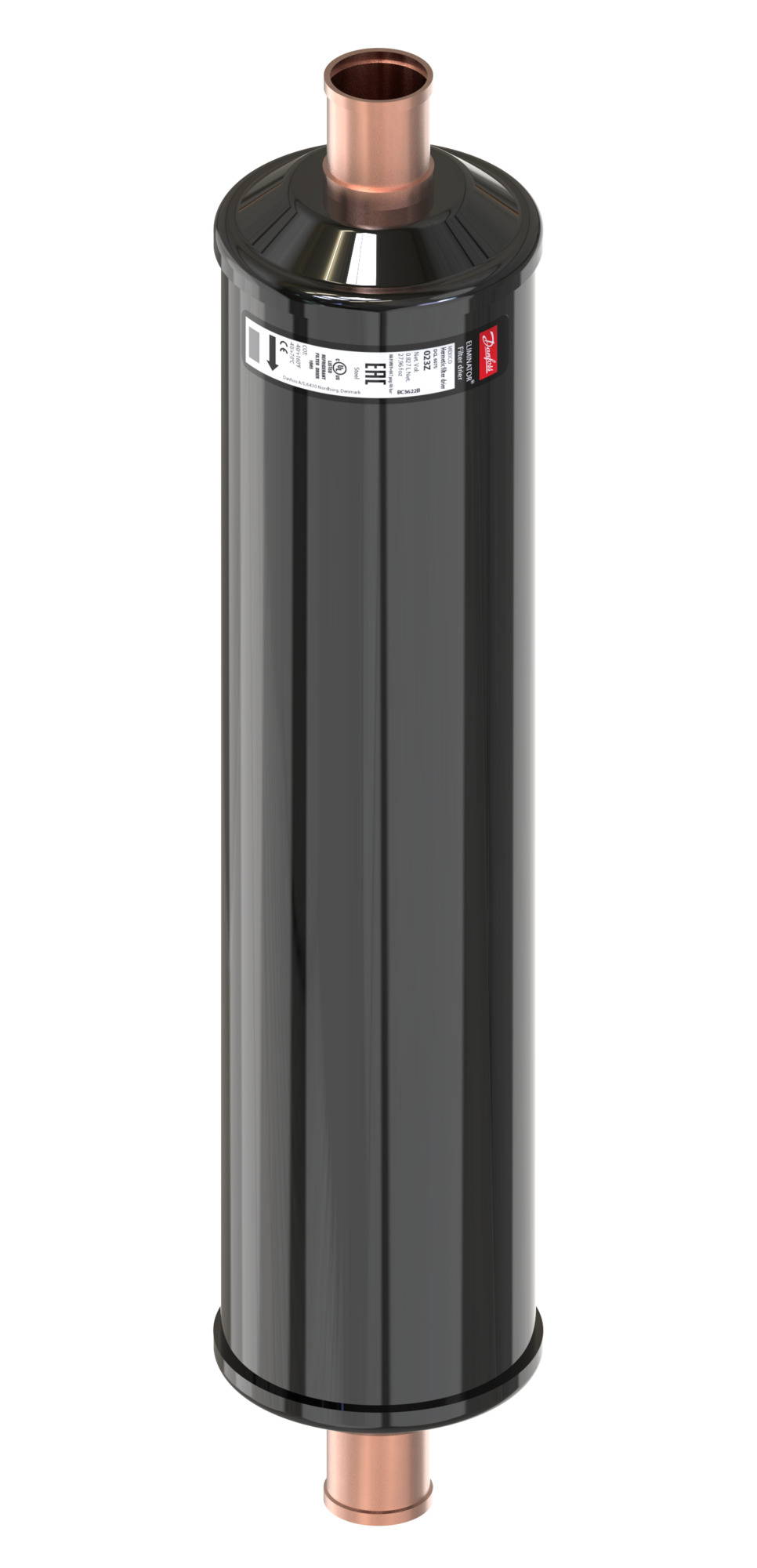 Danfoss Hermetic filter drier, DML, 60 cu.in., Steel Cu-plated - Siscon ...